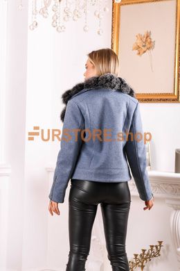photographic Jeans wool jacket with fur of polar fox  in the women's fur clothing store https://furstore.shop