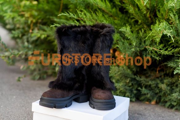 photographic Women's high boots Medda, natural fur in the women's fur clothing store https://furstore.shop
