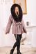 photo Pink wool coat with fur hood in the women's furs clothing web store https://furstore.shop