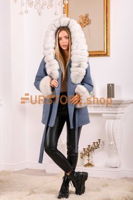 фотогорафія Жіноче пальто з хутряними манжетами та капюшоном в онлайн крамниці хутряного одягу https://furstore.shop
