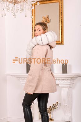 фотогорафія Жіноче пальто з білим хутром песця в онлайн крамниці хутряного одягу https://furstore.shop