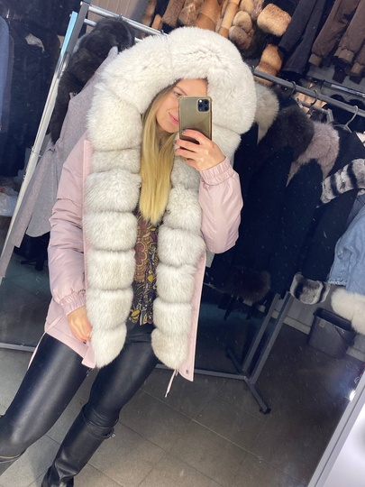 photographic Winter parka with Polar Fox fur in the women's fur clothing store https://furstore.shop
