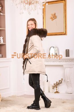 photographic Sand parka with natural polar fox fur in the women's fur clothing store https://furstore.shop