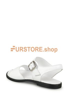 photographic  Leather white sandals TOPS in the women's fur clothing store https://furstore.shop