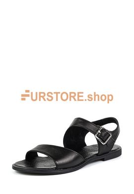 photographic Stylish black leather sandals in the women's fur clothing store https://furstore.shop