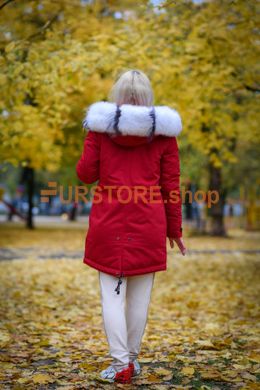 photographic Fur parka with albino fox in the women's fur clothing store https://furstore.shop