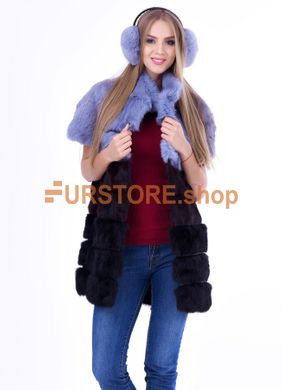 фотогорафия Теплые наушники из натурального меха, серо голубого цвета в магазине женской меховой одежды https://furstore.shop