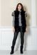 фото Чорна хутряна жилетка, сіре плече в онлайн крамниці жіночого одягу https://furstore.shop