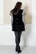 фото Чорна хутряна жилетка, сіре плече в онлайн крамниці жіночого одягу https://furstore.shop