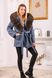 фото Джинсовое женское пальто с меховым капюшоном в интернет магазине магазине меха https://furstore.shop