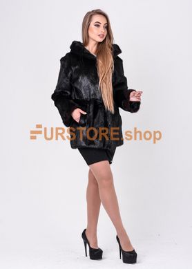 photographic Real fur coat with mink inserts in the women's fur clothing store https://furstore.shop