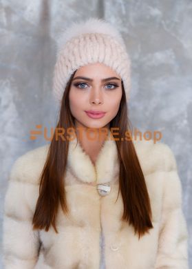 фотогорафія Норкова бежева шапка в онлайн крамниці хутряного одягу https://furstore.shop