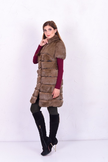 photographic Rabbit vest 80 cm cocoa in the women's fur clothing store https://furstore.shop