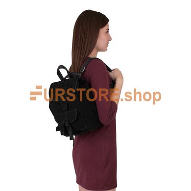фотогорафия Сумка-рюкзак de esse TL37441-1YB Черная в магазине женской меховой одежды https://furstore.shop