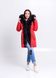 фото Зимова червона парка з хутром під соболя в онлайн крамниці жіночого одягу https://furstore.shop
