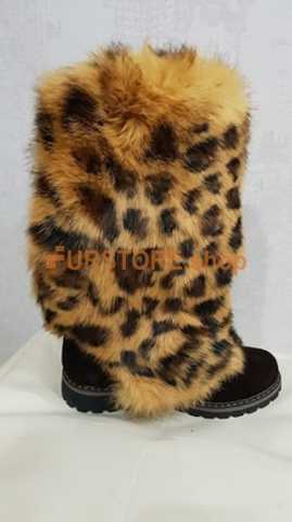 Leopard women s high boots natural fur FURSTORE.SHOP online