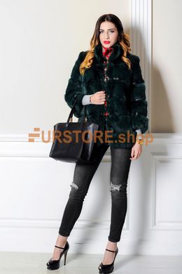 photographic Green rabbit fur coat in the women's fur clothing store https://furstore.shop