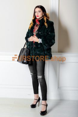 photographic Green rabbit fur coat in the women's fur clothing store https://furstore.shop
