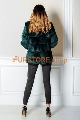 фотогорафия Зеленая шубка из кролика в магазине женской меховой одежды https://furstore.shop