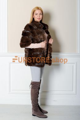 фотогорафия Меховой полушубок, соболиный цвет в магазине женской меховой одежды https://furstore.shop