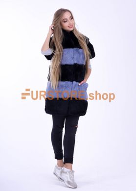 фотогорафія Комбінована хутряна жилетка, сіра з чорним в онлайн крамниці хутряного одягу https://furstore.shop