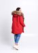 фото Червона тепла парка з хутром єнота в онлайн крамниці жіночого одягу https://furstore.shop