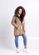 photo Beige warm parka with rabbit fur in the women's furs clothing web store https://furstore.shop