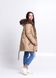 photo Beige warm parka with rabbit fur in the women's furs clothing web store https://furstore.shop