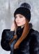 photo Black mink hat with silver fox bubo in the women's furs clothing web store https://furstore.shop