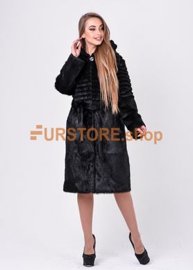 photographic Female winter coats from nutria with upper corrugation in the women's fur clothing store https://furstore.shop