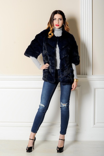 photographic Herringbone jacket, natural rabbit fur in the women's fur clothing store https://furstore.shop