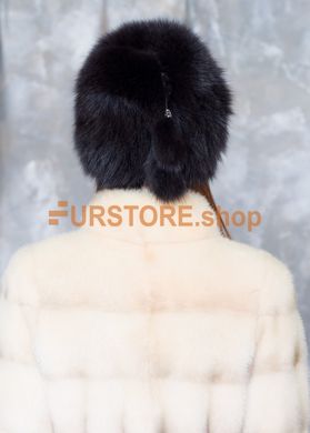 photographic Brown women's hat made of arctic fox fur in the women's fur clothing store https://furstore.shop