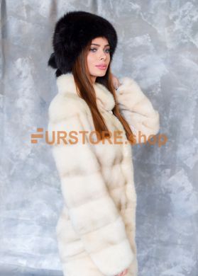 photographic Brown women's hat made of arctic fox fur in the women's fur clothing store https://furstore.shop