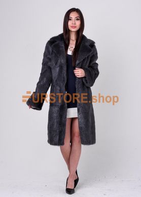 фотогорафия Шуба темно-серого цвета из натурального меха в магазине женской меховой одежды https://furstore.shop