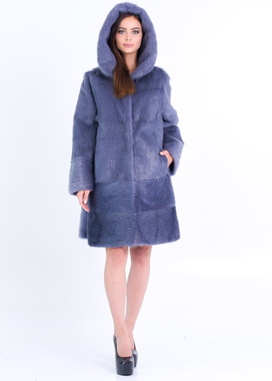 photographic Sheared nutria fur coat in sapphire in the women's fur clothing store https://furstore.shop