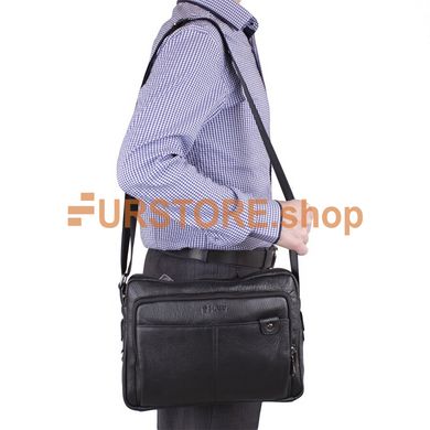 фотогорафия Портфель из натуральной кожи de esse LC45329X-1 Черный в магазине женской меховой одежды https://furstore.shop