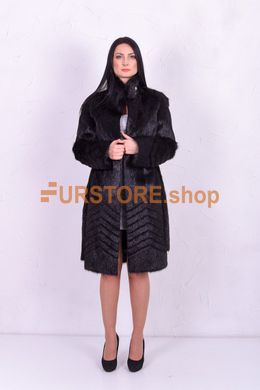 photographic Fur coat with the type of Christmas tree haircut from nutria in the women's fur clothing store https://furstore.shop