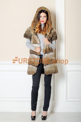 photographic Fur vest with a hood, natural fur in the women's fur clothing store https://furstore.shop