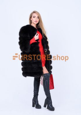 photographic Black fur coat transformer from a polar fox in the women's fur clothing store https://furstore.shop