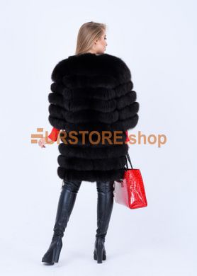 photographic Black fur coat transformer from a polar fox in the women's fur clothing store https://furstore.shop