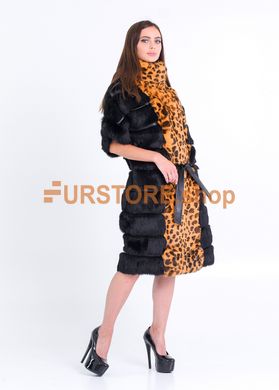 фотогорафия Шуба из натурального меха с леопардовым принтом в магазине женской меховой одежды https://furstore.shop