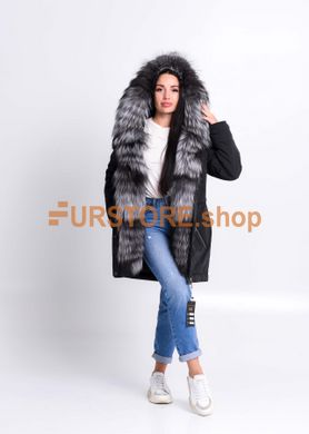 photographic Parka with fur of silver silver fox in the women's fur clothing store https://furstore.shop