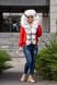 фото Червона коротка парка з хутром арктичної лисиці в онлайн крамниці жіночого одягу https://furstore.shop