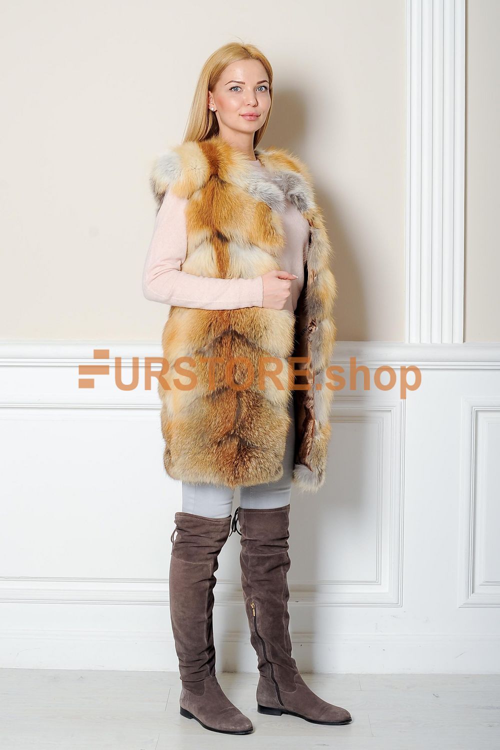 Red Fox Fur Vest Furstoreshop Online Web Store Of Womens Fur Clothes From Ukraine 