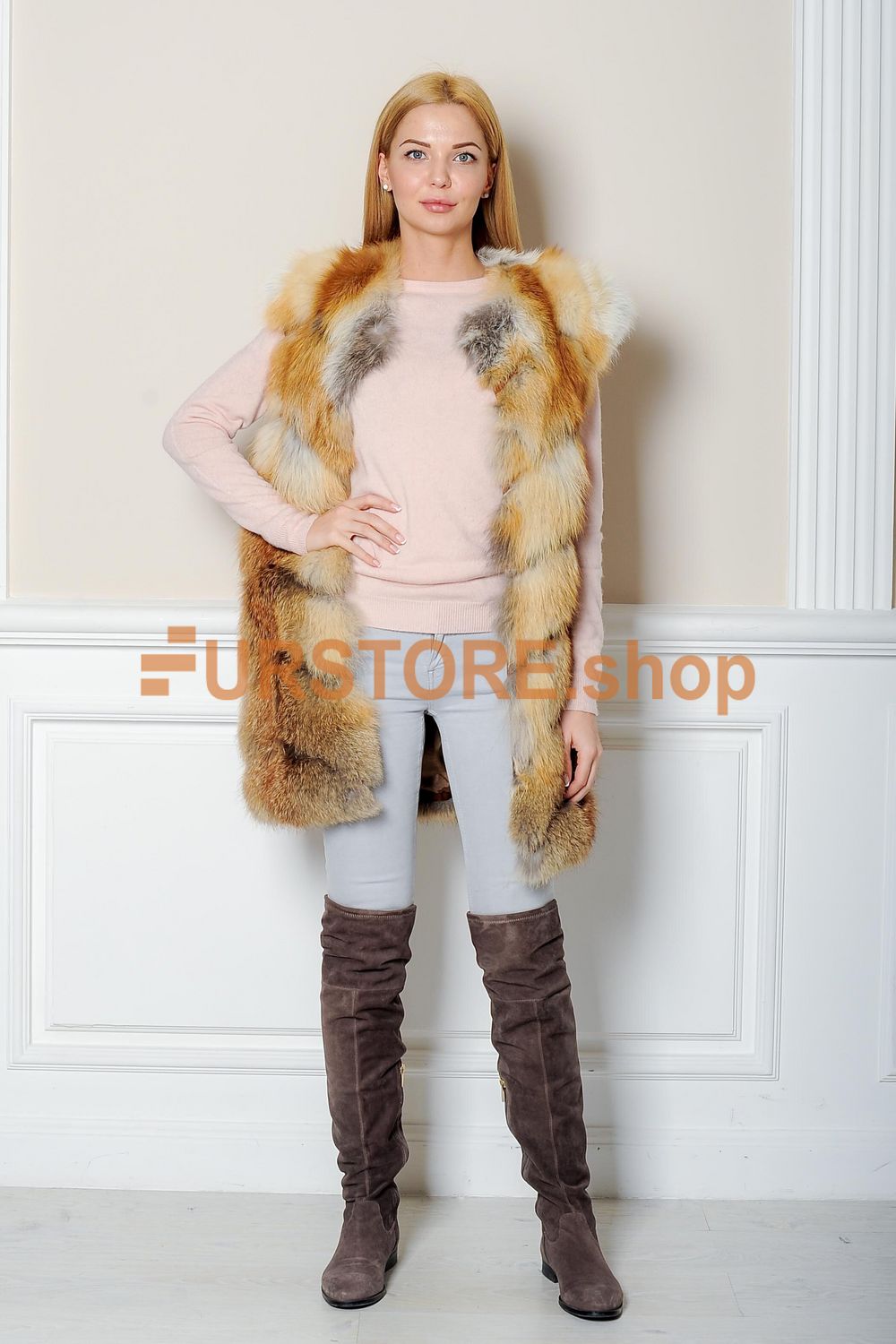 Red Fox Fur Vest Furstoreshop Online Web Store Of Womens Fur Clothes From Ukraine 