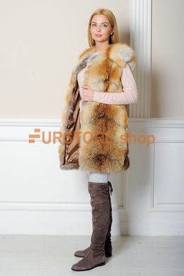 photographic Red fox fur vest in the women's fur clothing store https://furstore.shop