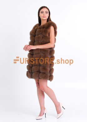 photographic Arctic vest made of natural cocoa fur in the women's fur clothing store https://furstore.shop