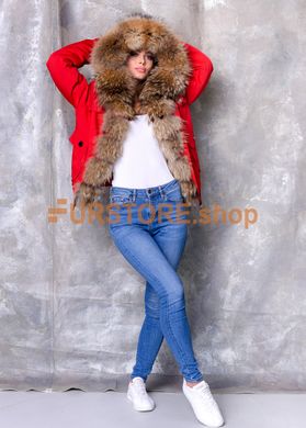 фотогорафія Коротка жіноча парку з хутром єнота в онлайн крамниці хутряного одягу https://furstore.shop