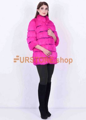 photographic Bright pink rabbit fur coat in the women's fur clothing store https://furstore.shop