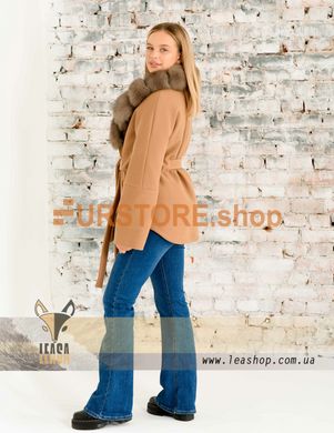 фотогорафія Жіноче пальто середньої довжини з хутром песця в онлайн крамниці хутряного одягу https://furstore.shop